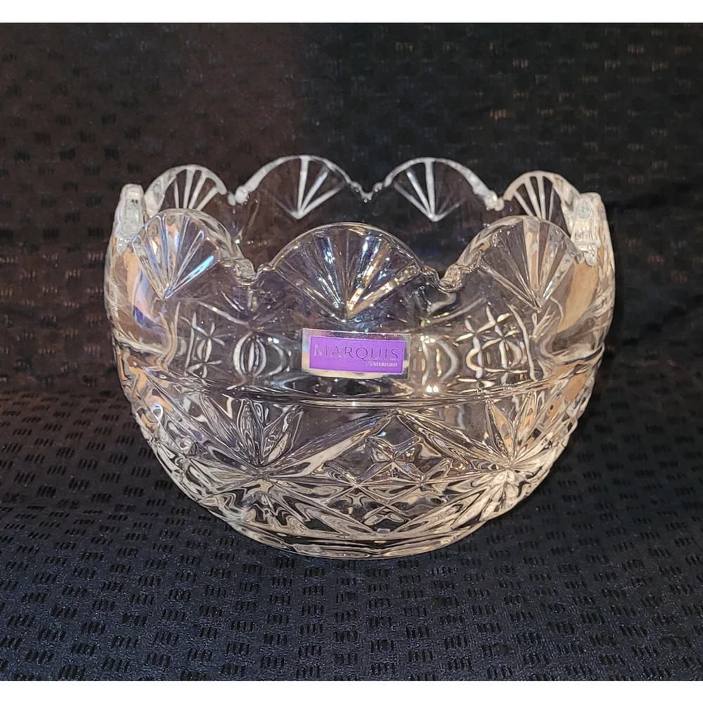 Marquis by Waterford‎ Round Lead Crystal Czech Made Regal Scallop Bowl With Tags